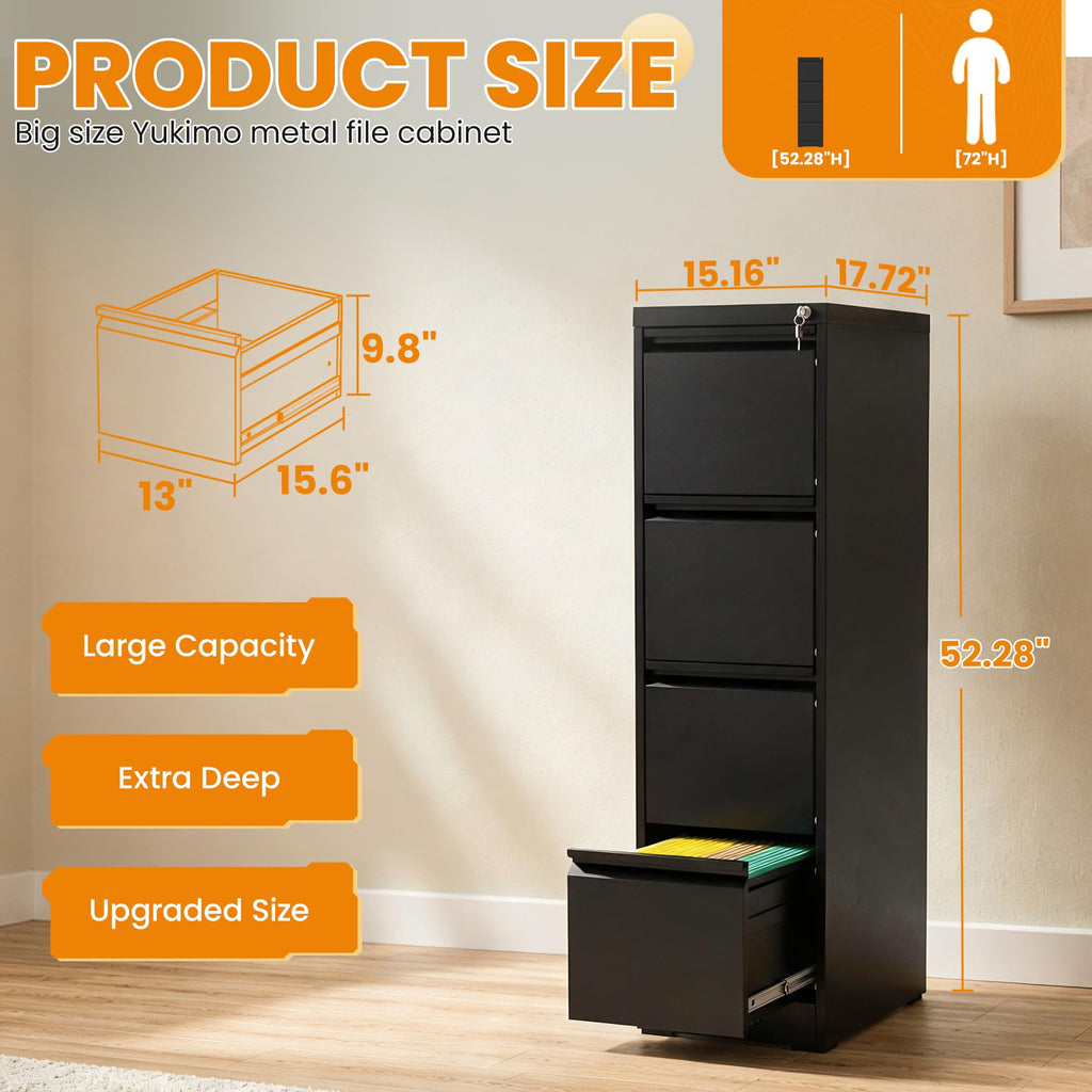 4 Drawer Lockable Metal File Cabinet Y8047
