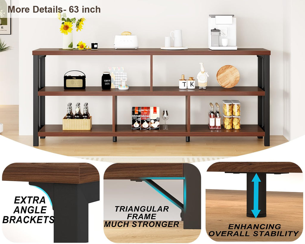 63” Long Low Open Wood Bookshelf X620920