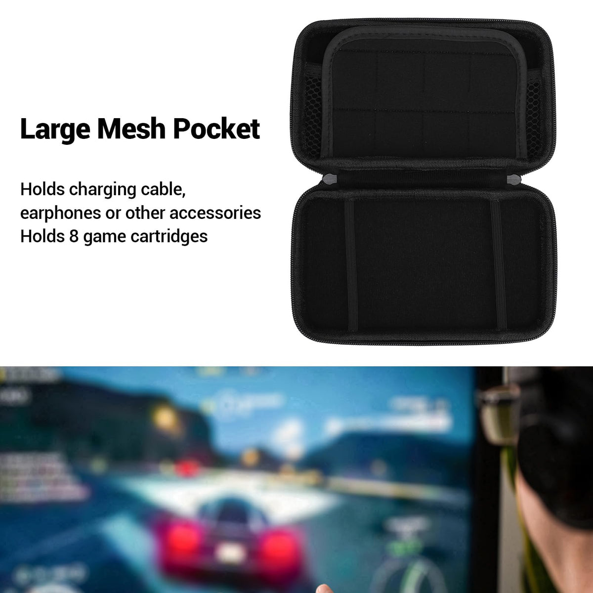Black Hard Shell Carrying Case with 8 Game Slot K15104