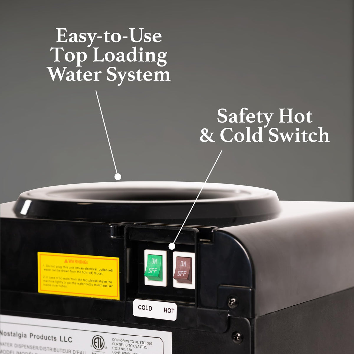 Top Loading Water Cooler with Hot Cold Settings Z473836