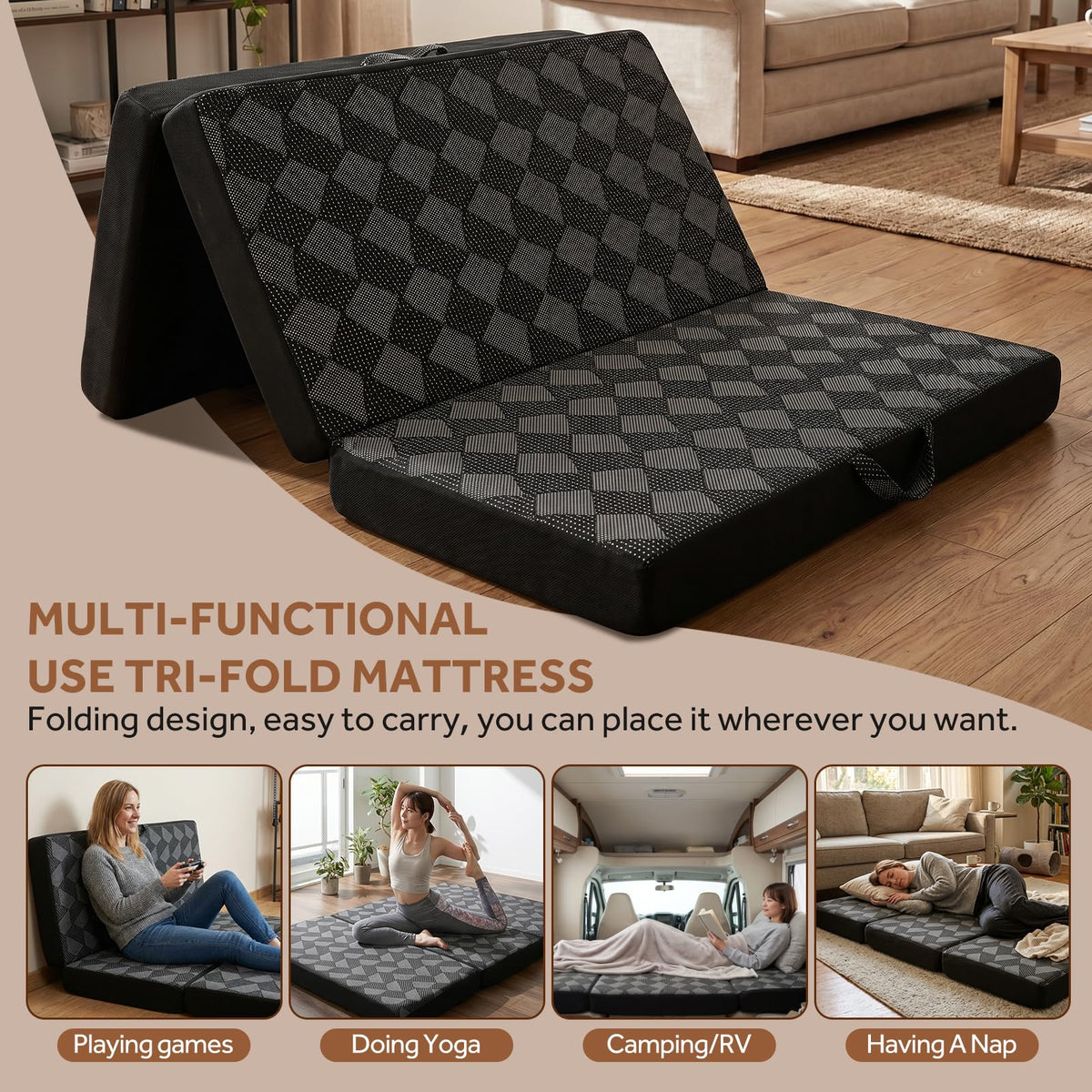 Memory Foam Tri Folding Mattress J9984