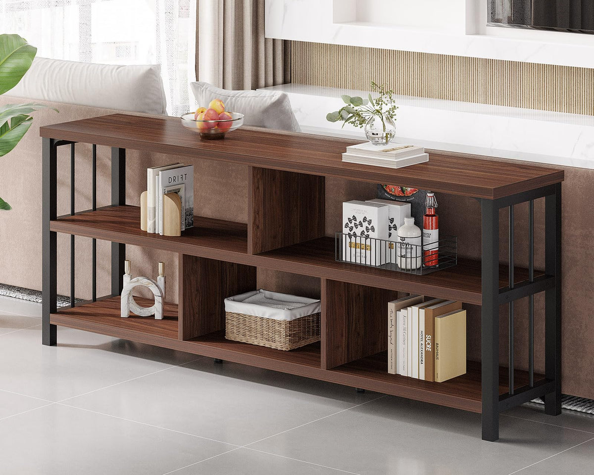 63” Long Low Open Wood Bookshelf X620920