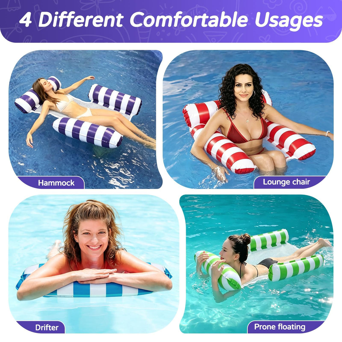 4 Pack Inflatable Pool Floats U249742