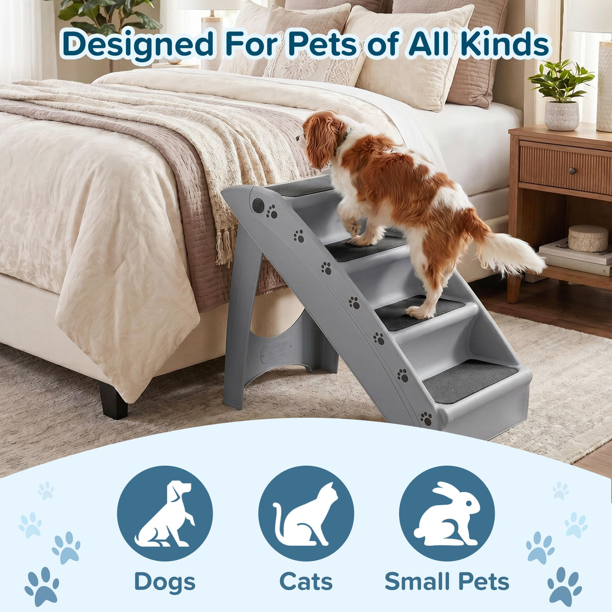 Lightweight Durable Plastic Dog Stairs C591872