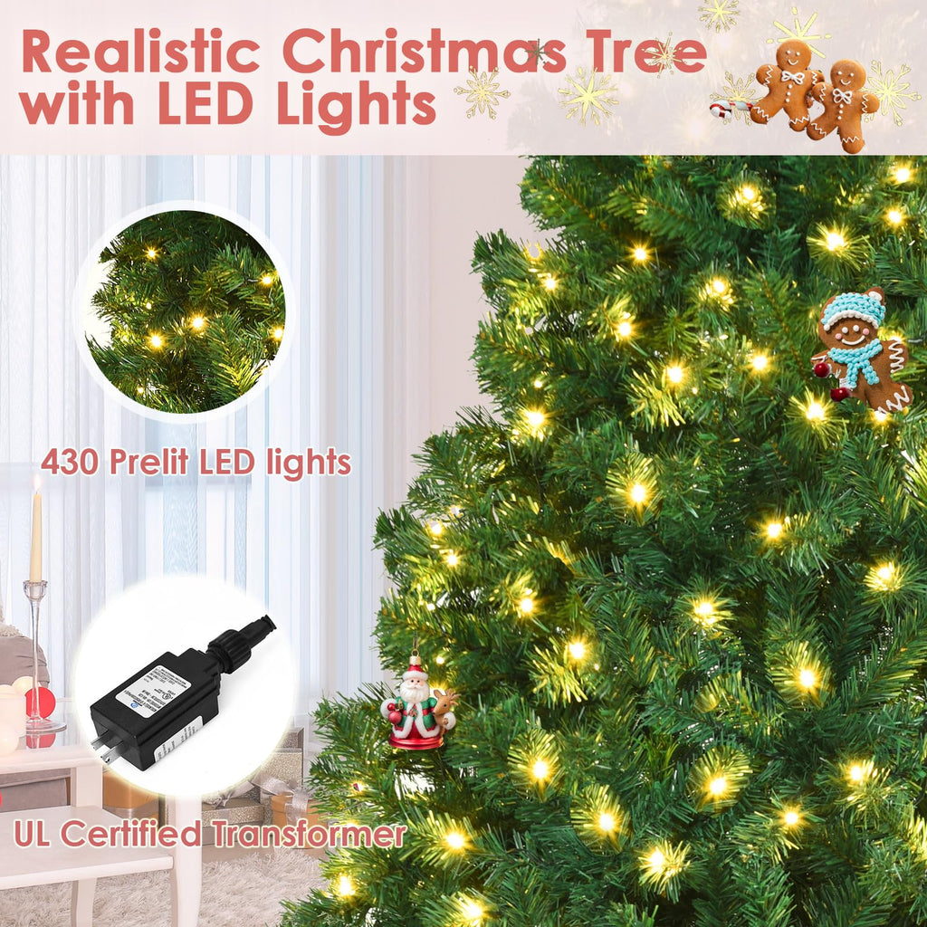 8ft Prelit Artificial Christmas Tree with 430 Warm White LED Lights O547547