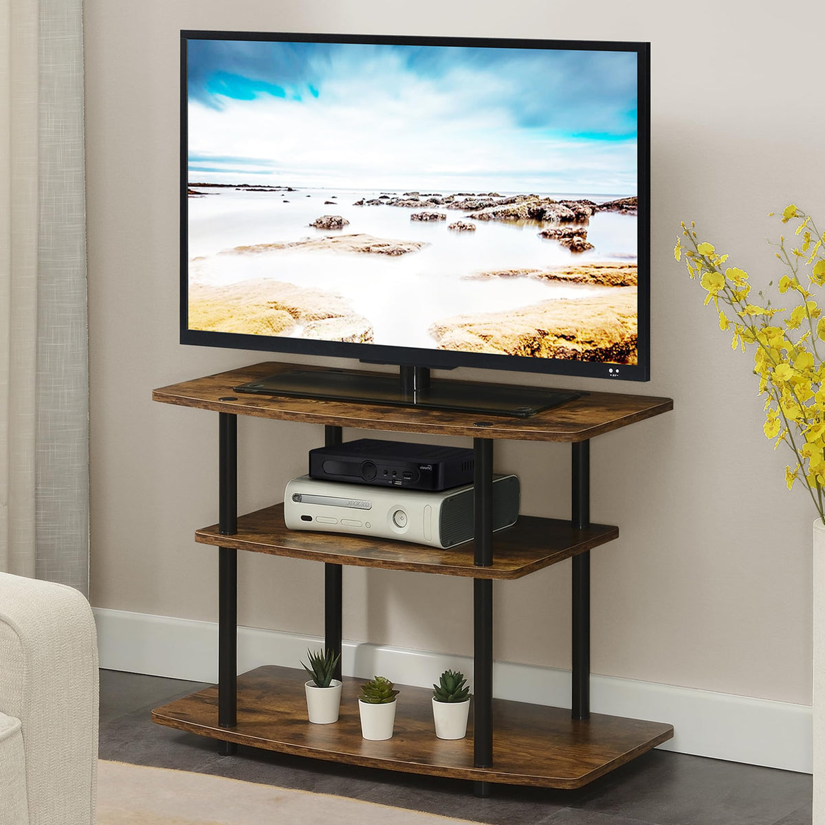 3-Tier TV Stand with Shelves H7623