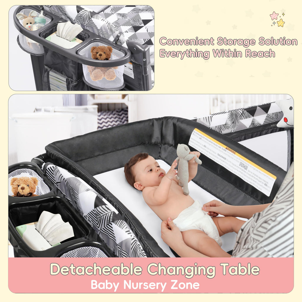 5-in-1 Baby Bassinet Bedside Sleeper with Changing Table A390509