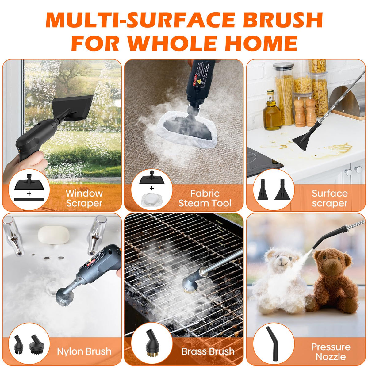 Portable Handheld Steam Cleaner with 16 Accessories Z74515