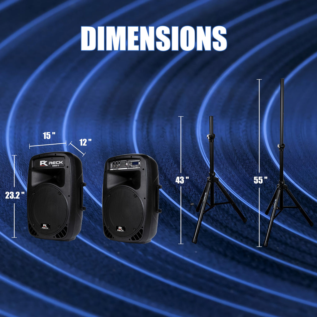 Portable 12-Inch 1000 Watts 2-Way Powered PA Speaker System Q87499