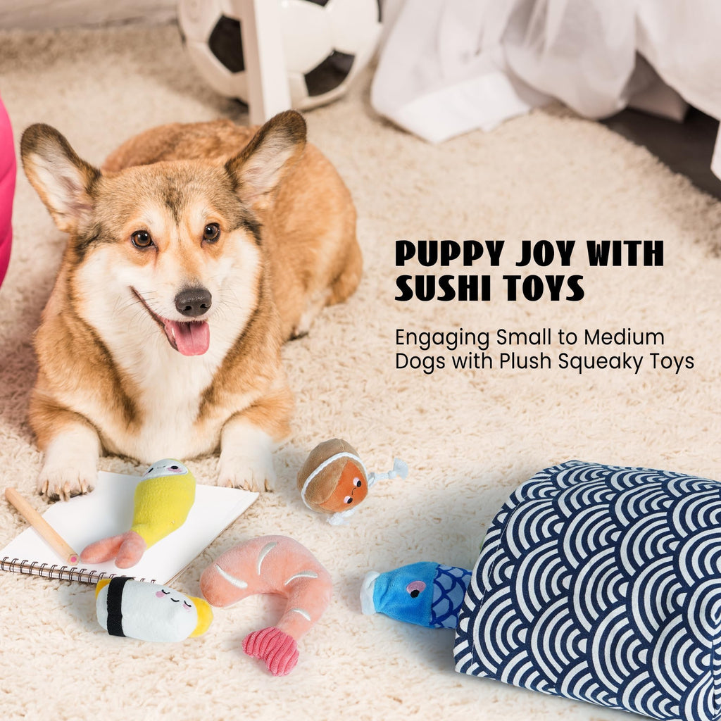 10 PC Squeaky Plush Dog Toys with Bag N4470