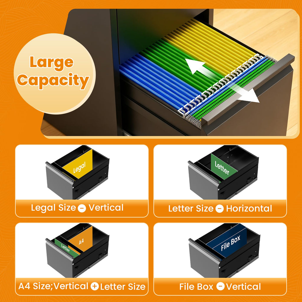 4 Drawer Lockable Metal File Cabinet Y8047