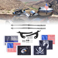 2 Pack Stainless Steel Flag Pole Mount Kit with 6pcs Flags M154619