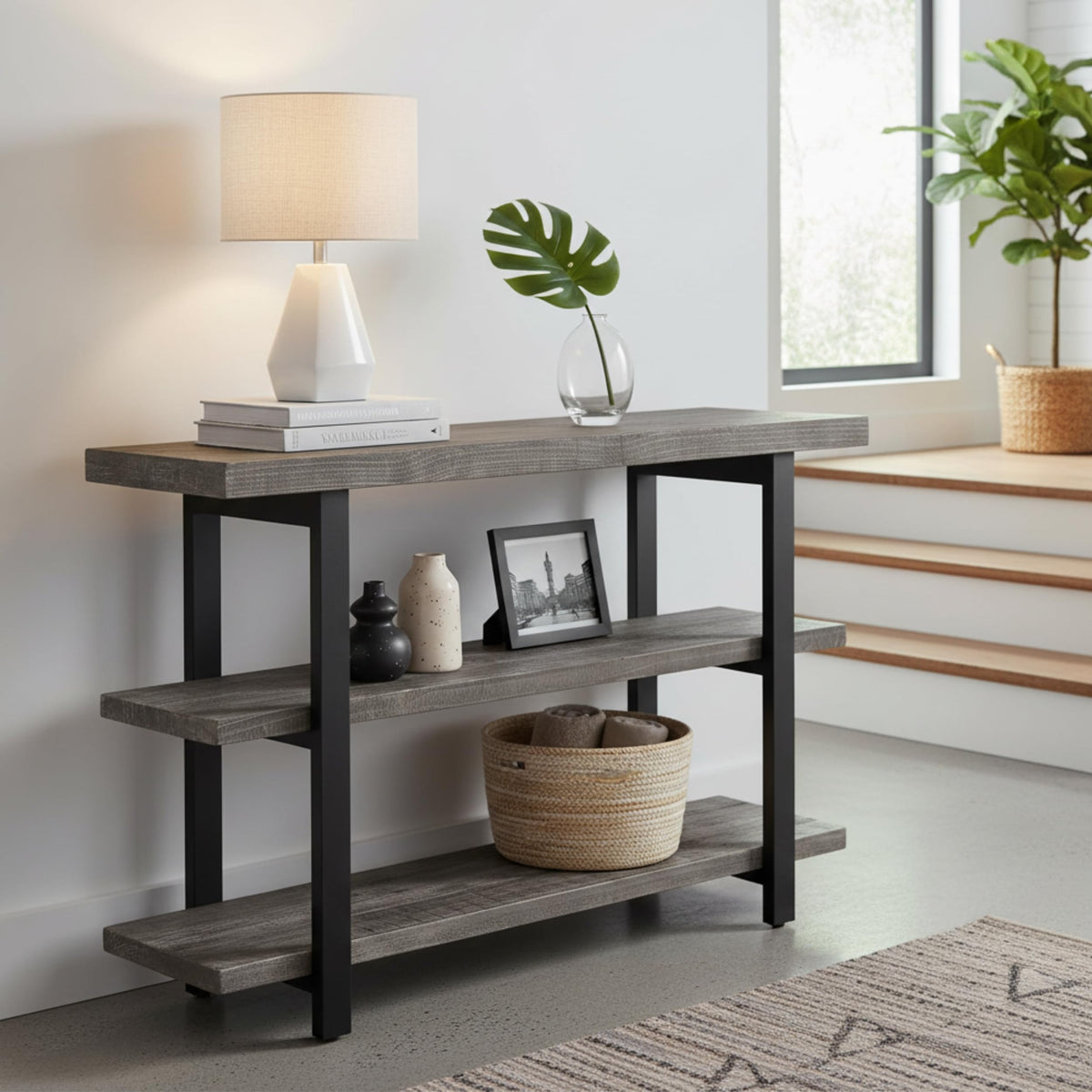 Solid Wood Media Console Table H698