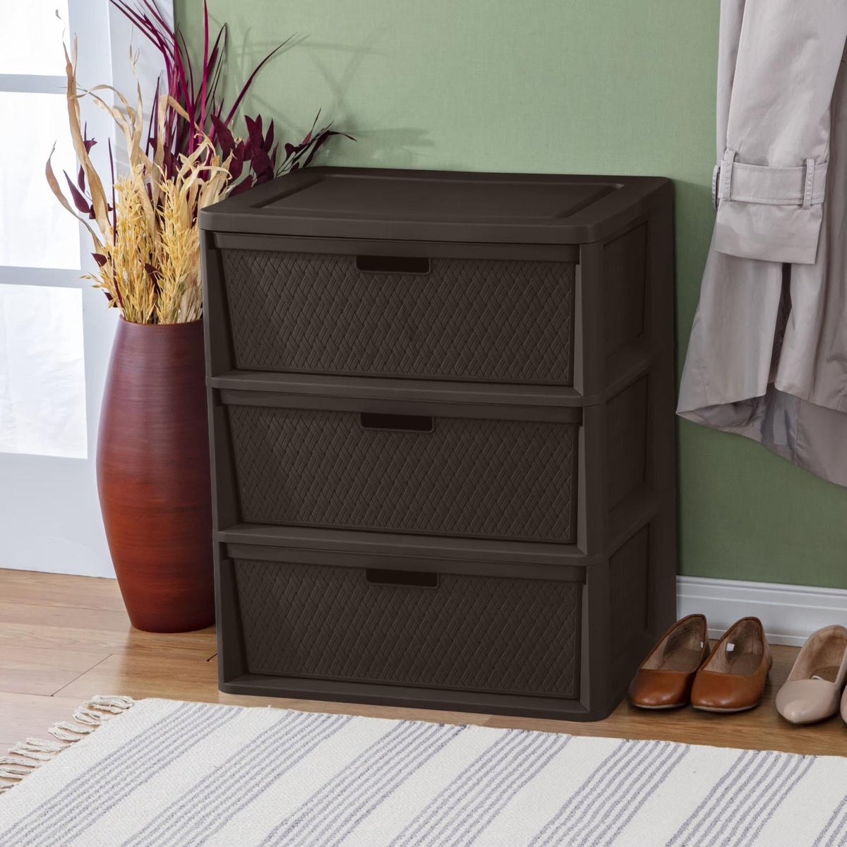 3 Drawer Storage Organizer Tower with Carry Handles P90124