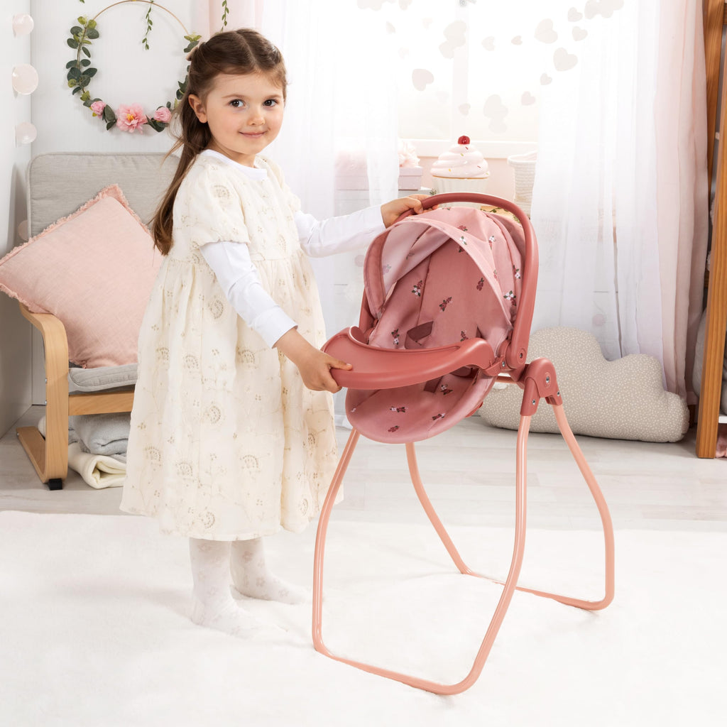 Pink Convertible Doll Highchair Swing Bed Car Seat F751538