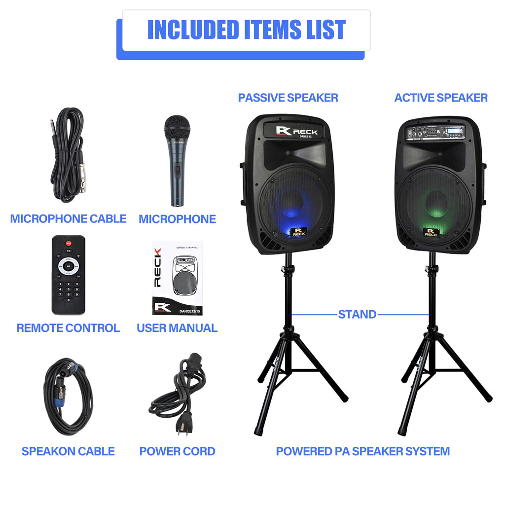 Portable 12-Inch 1000 Watts 2-Way Powered PA Speaker System Q87499