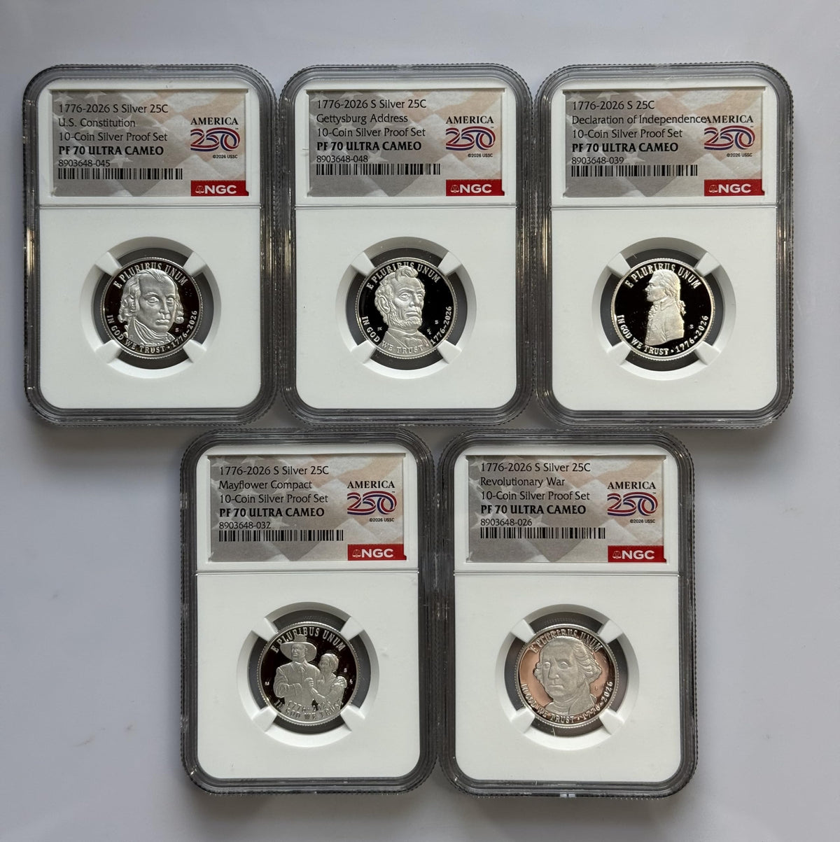Silver Quarters 25C 5 Coin Set P7864