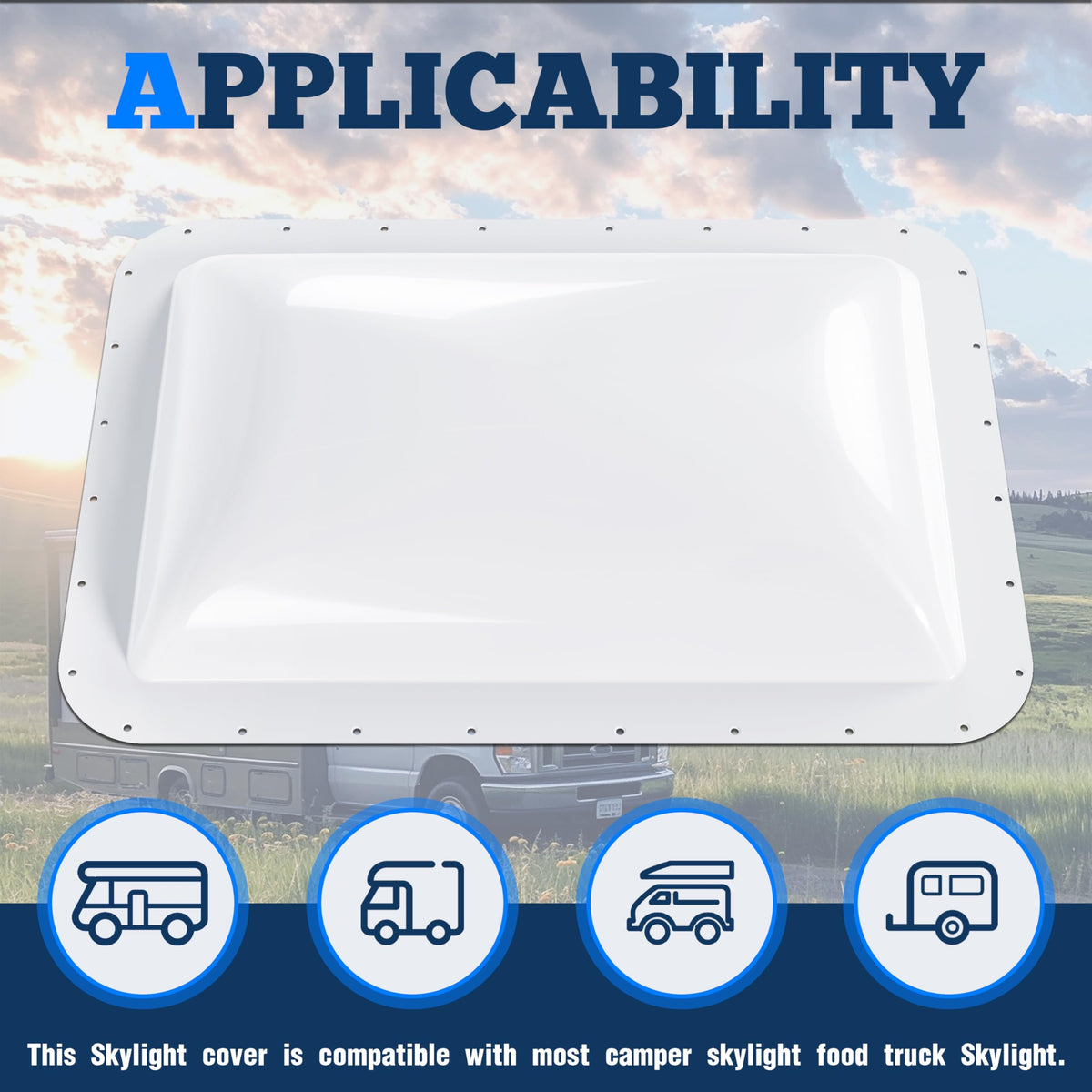 17-7/8" x 25-3/4" RV Skylight Replacement Cover J3860