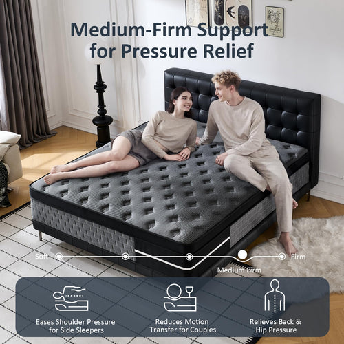 12 Inch Medium Firm Hybrid Full Mattress T8916