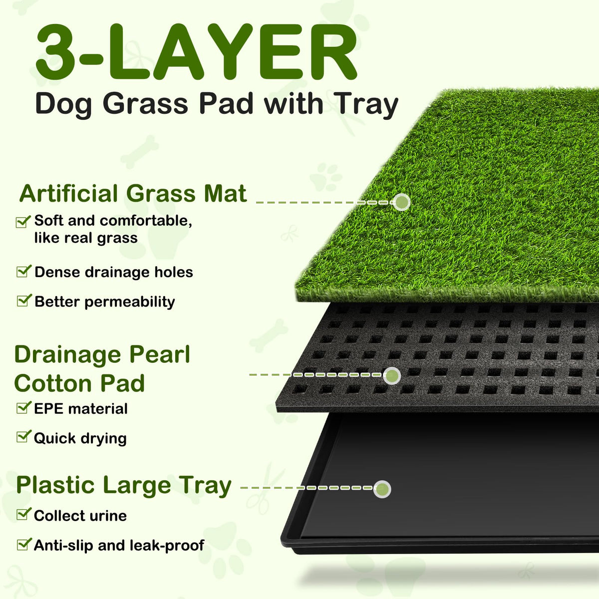 23''X17'' Artificial Turf Dog Grass Pad with Tray Z741846