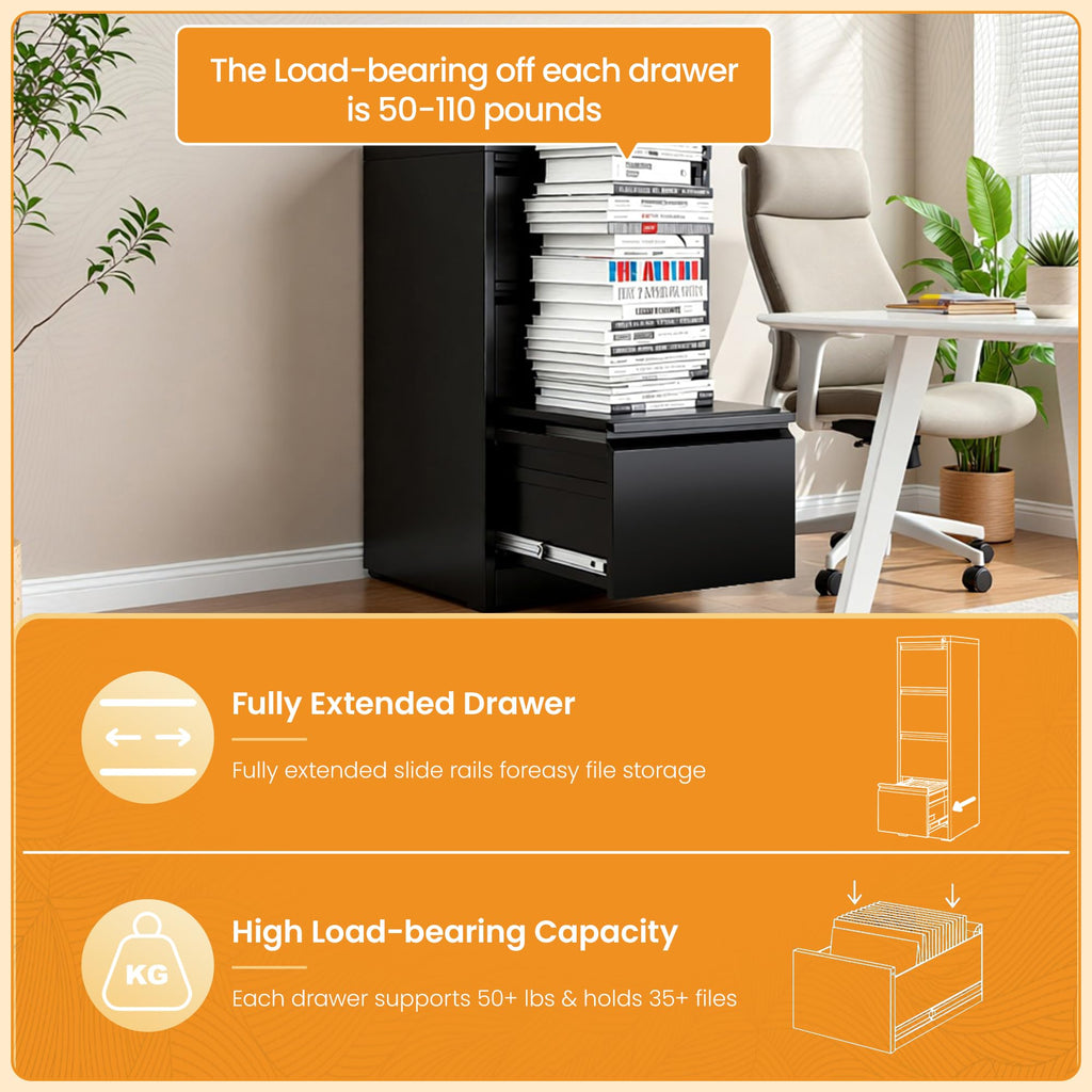4 Drawer Lockable Metal File Cabinet Y8047