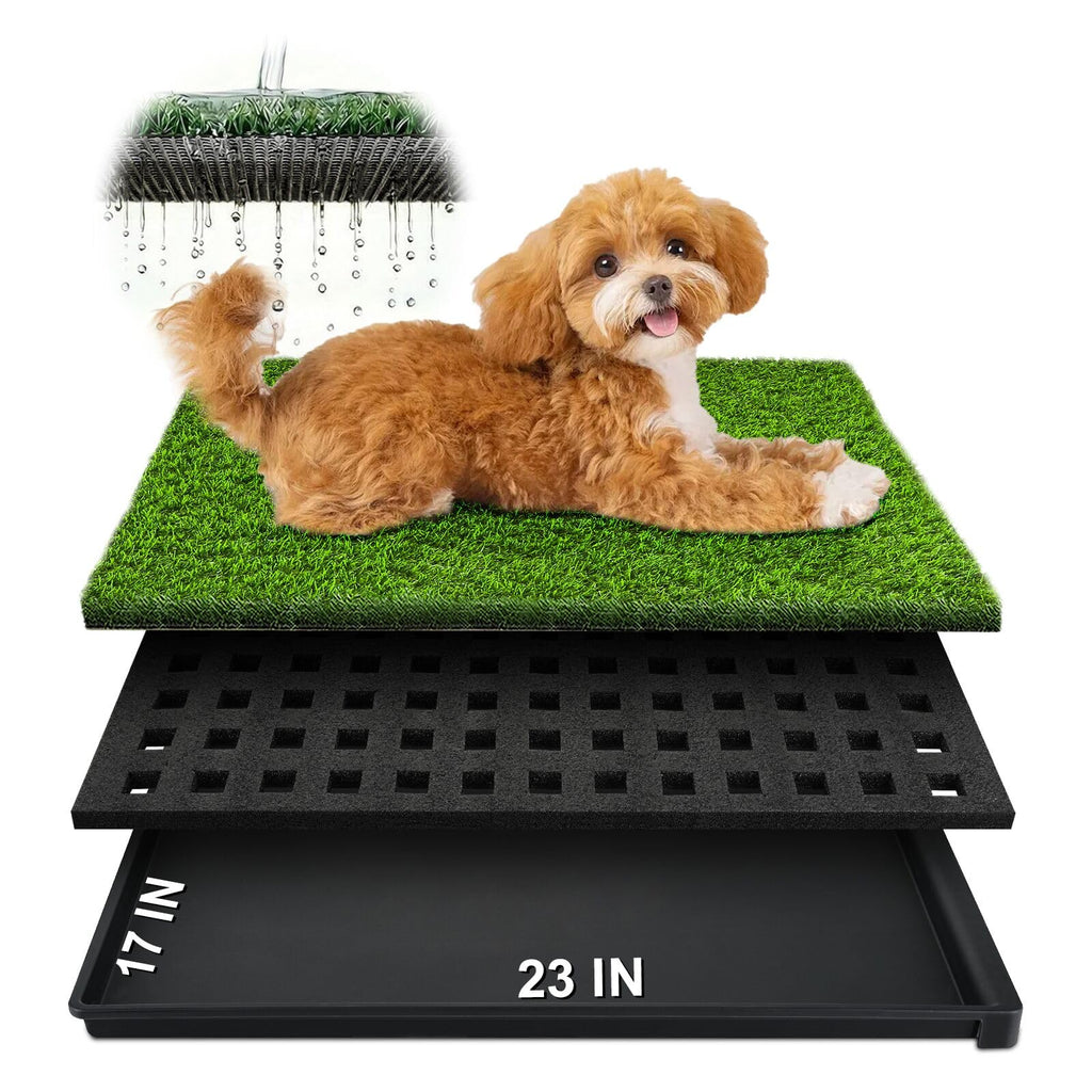 23''X17'' Artificial Turf Dog Grass Pad with Tray Z741846