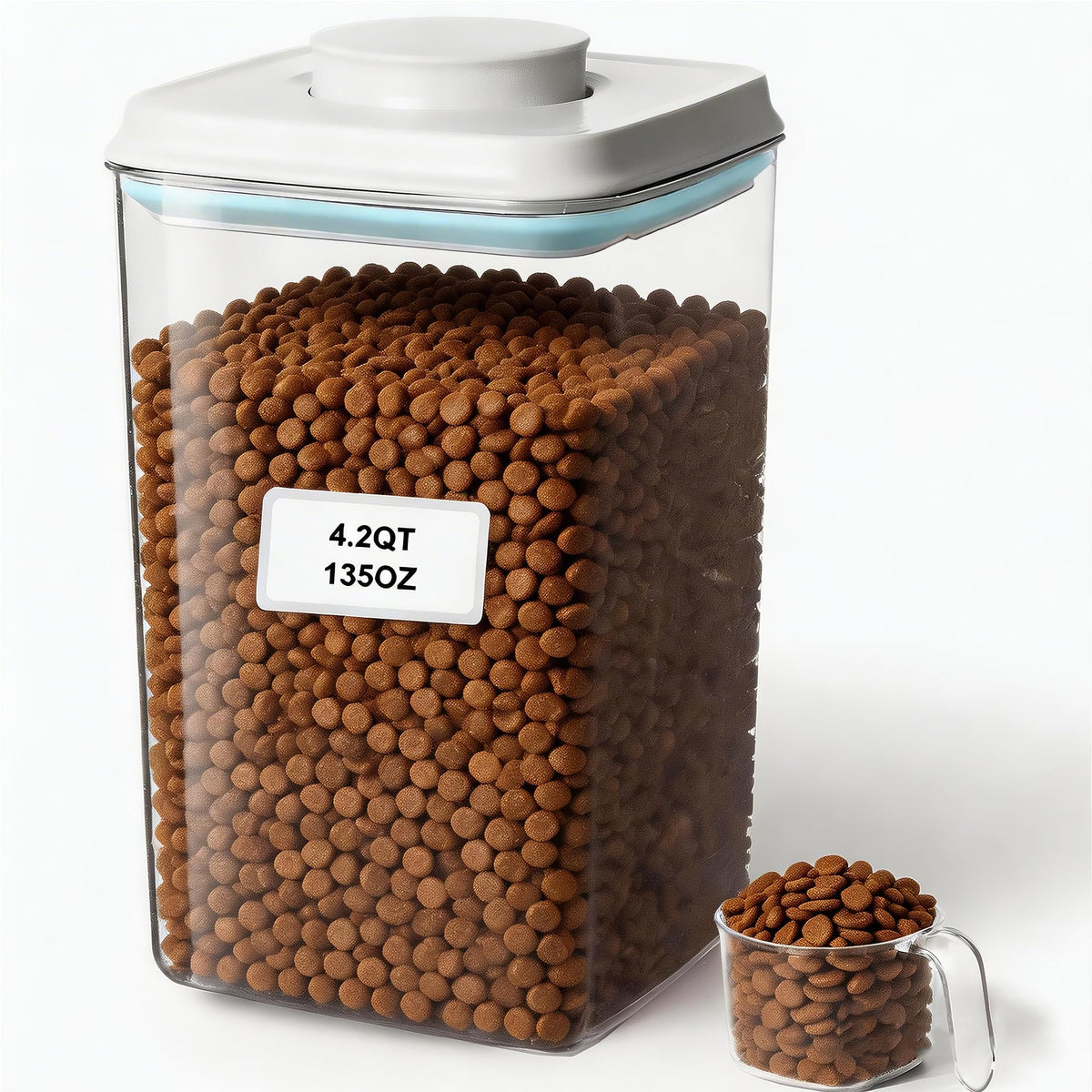 Dog Cat Treat Container with Scoop O387356