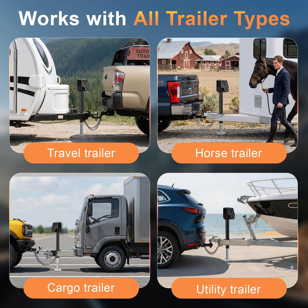 Waterproof Electric Trailer Jack with Built-in Spirit Level S1289