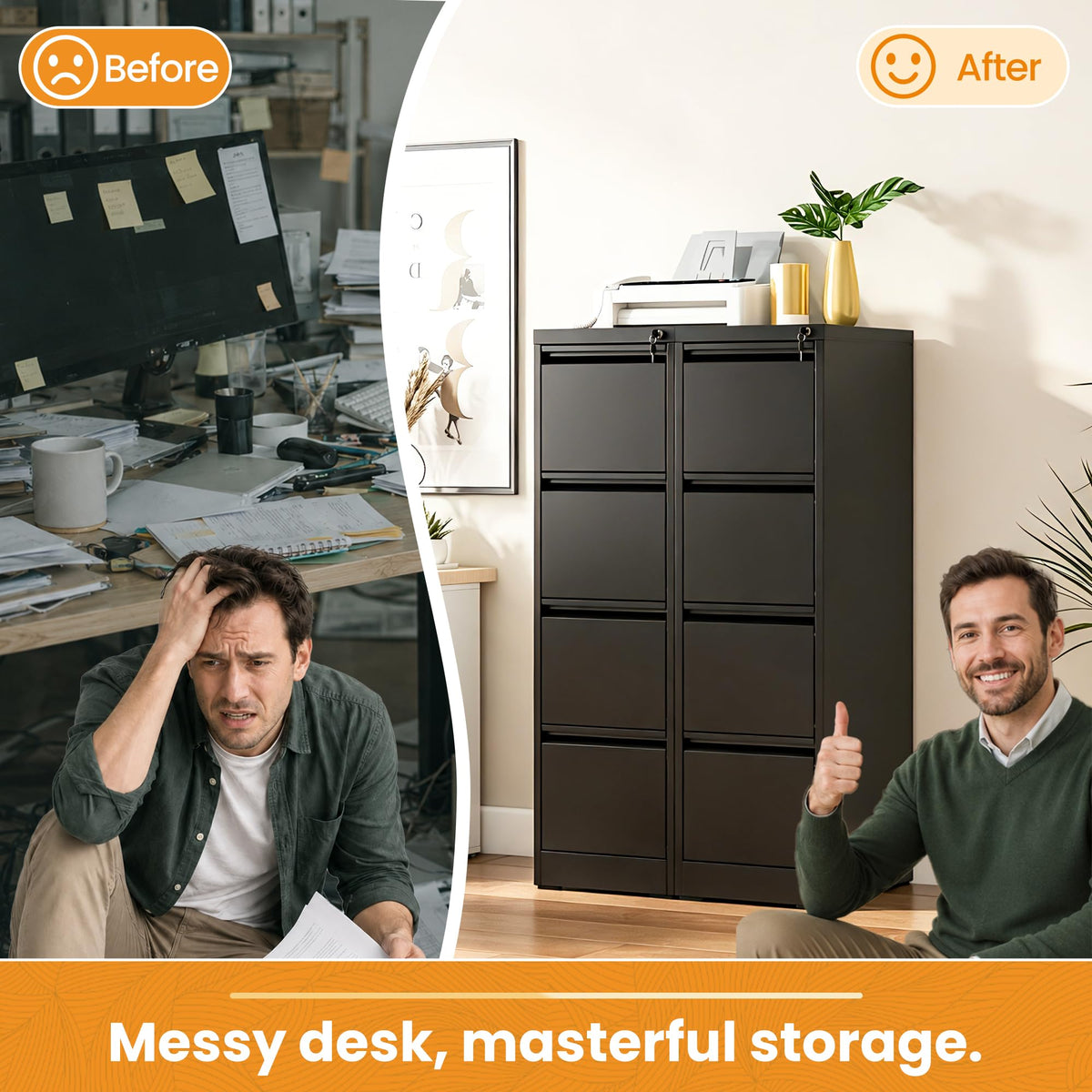 4 Drawer Lockable Metal File Cabinet Y8047