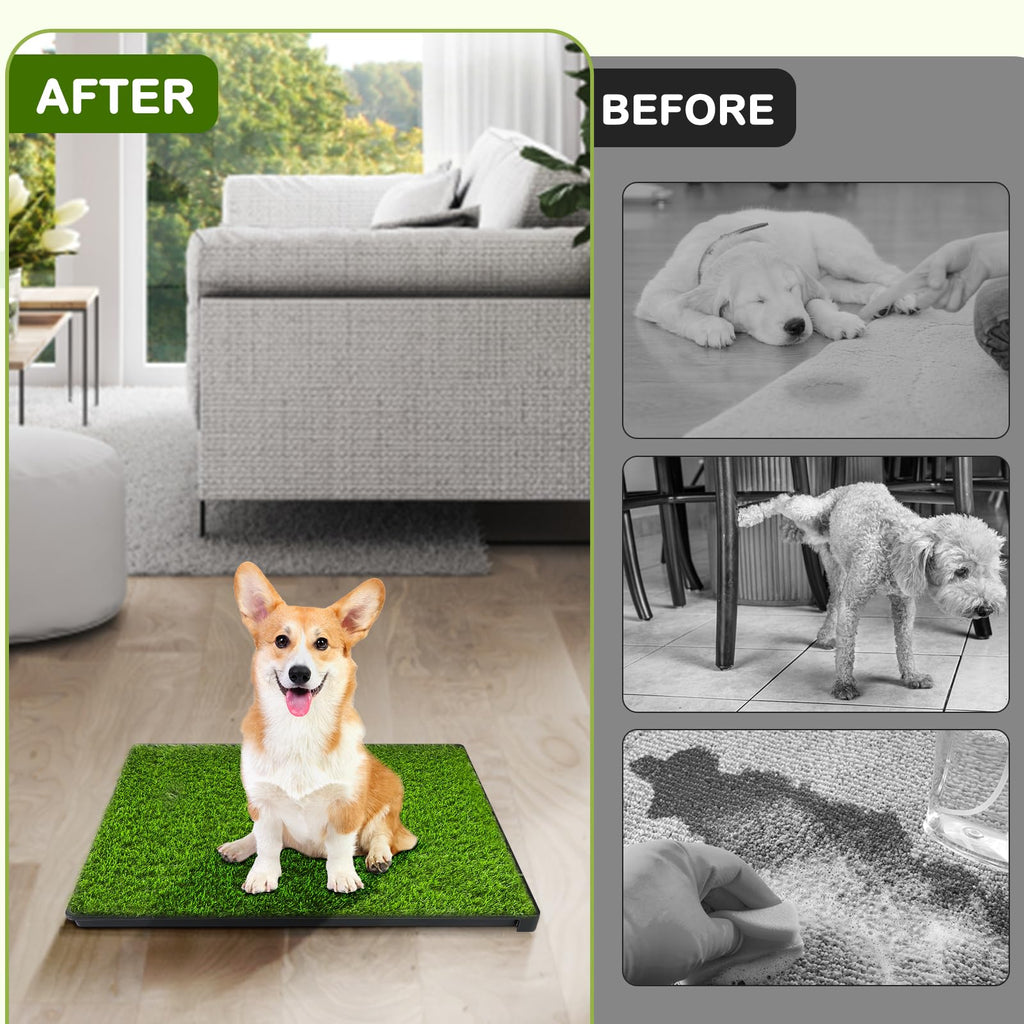 23''X17'' Artificial Turf Dog Grass Pad with Tray Z741846