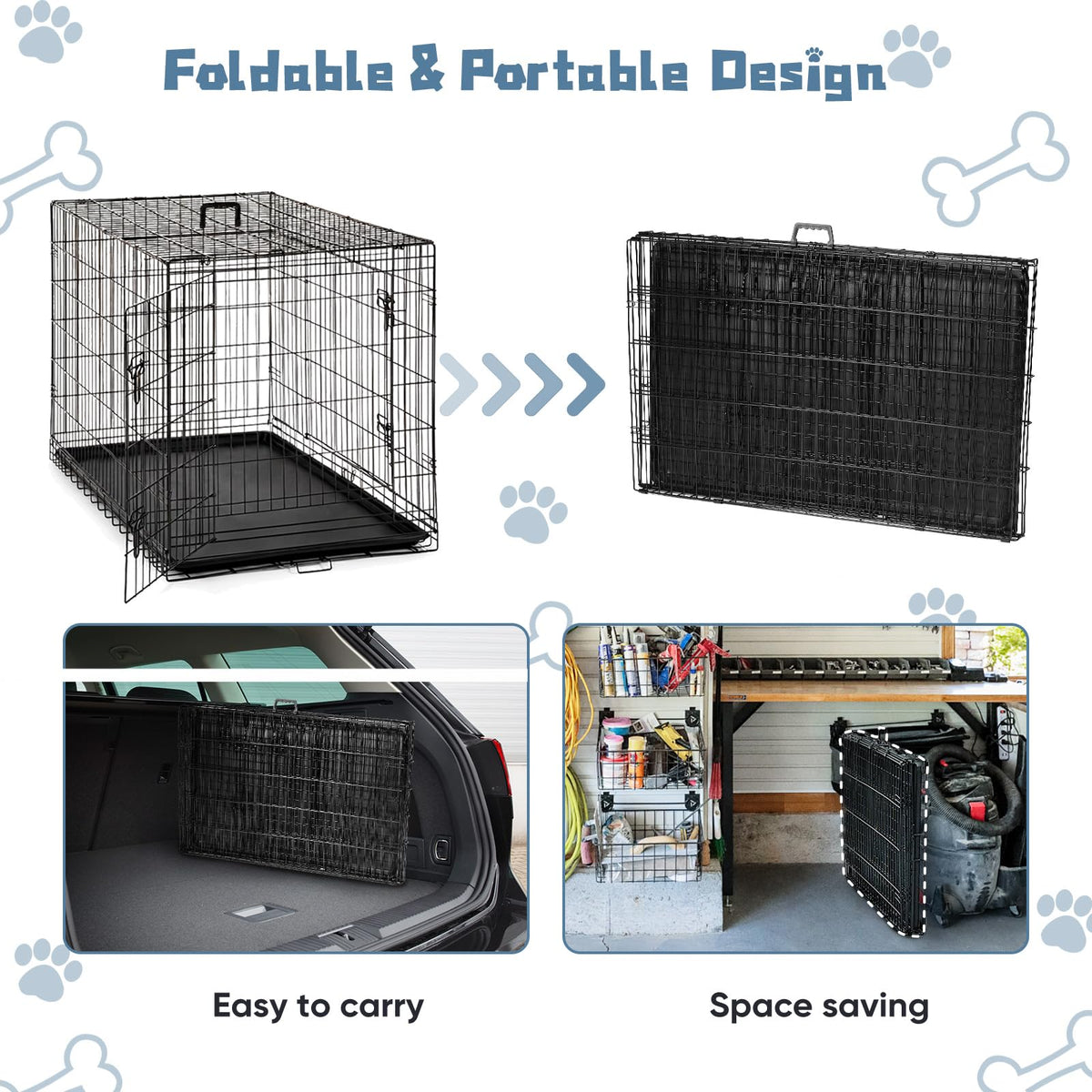 48 Inch Foldable Dog Crate X76378