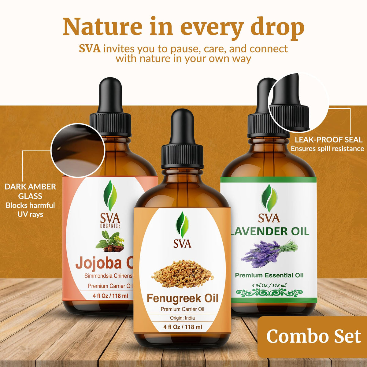 Fenugreek Lavender 4 Fl oz Glass Bottles with Droppers J50016