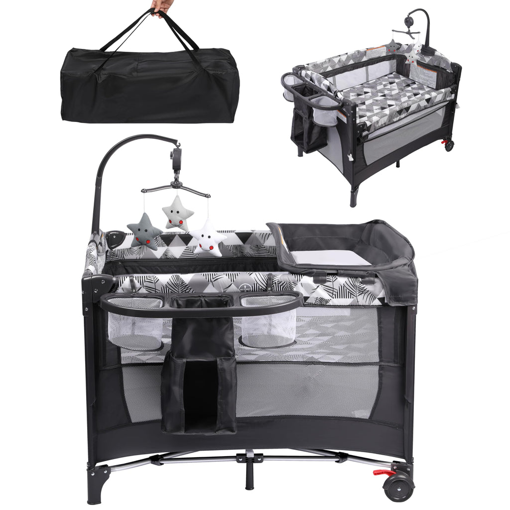 5-in-1 Baby Bassinet Bedside Sleeper with Changing Table A390509