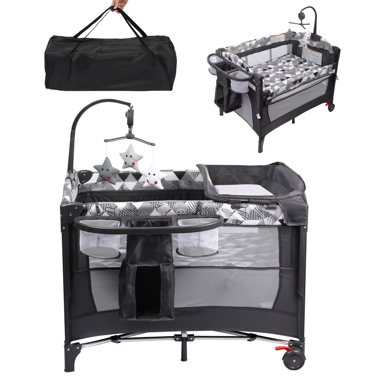 5-in-1 Baby Bassinet Bedside Sleeper with Changing Table A390509