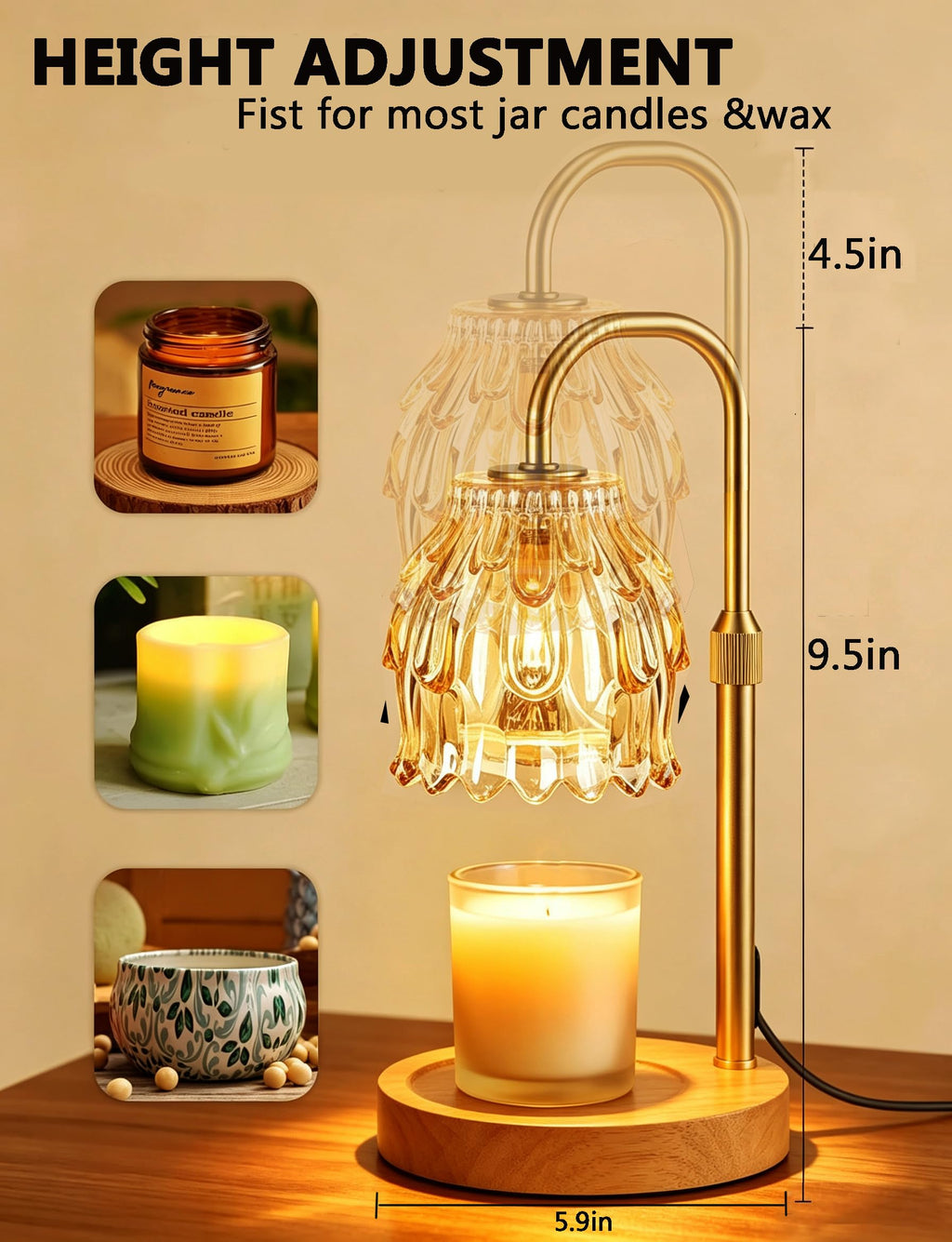 Dimmable Candle Warmer Lamp with Timer M445