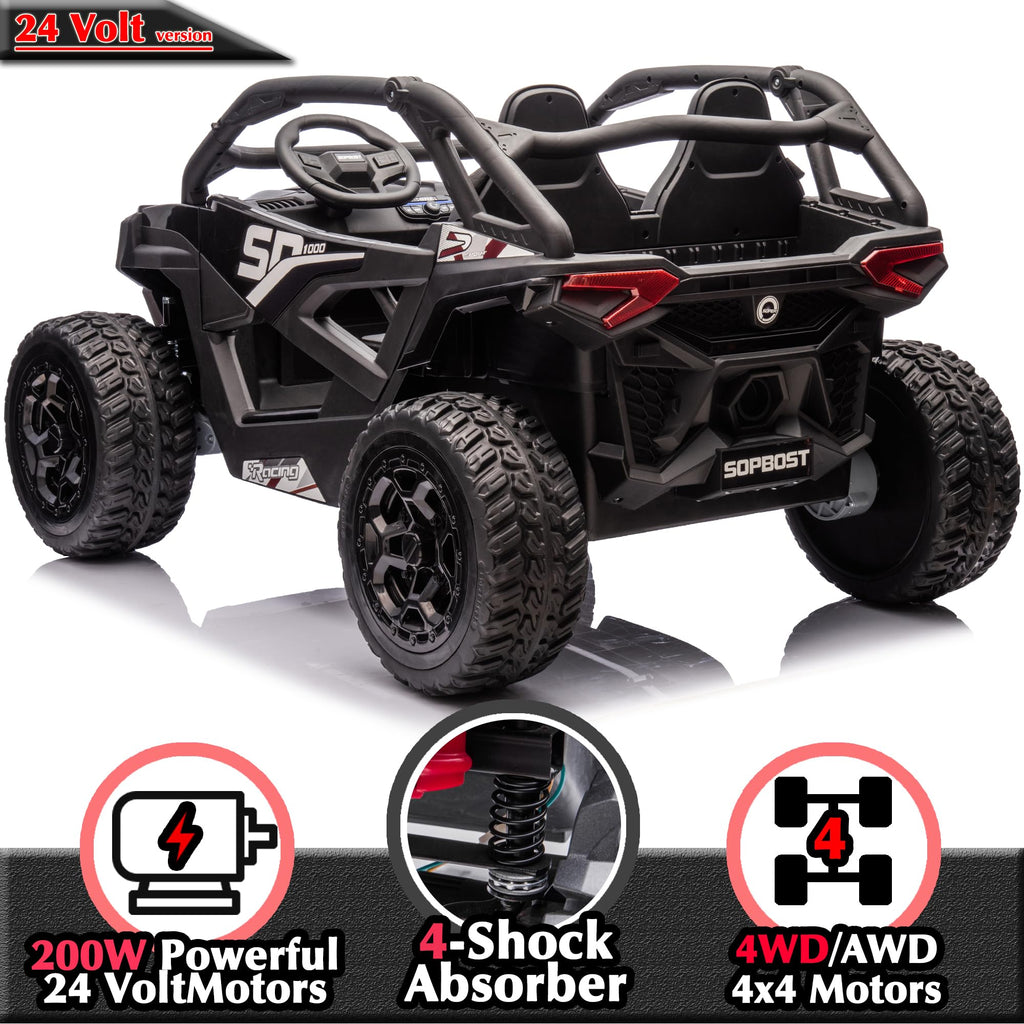 Black 2-Seater 4WD Ride On Car I465