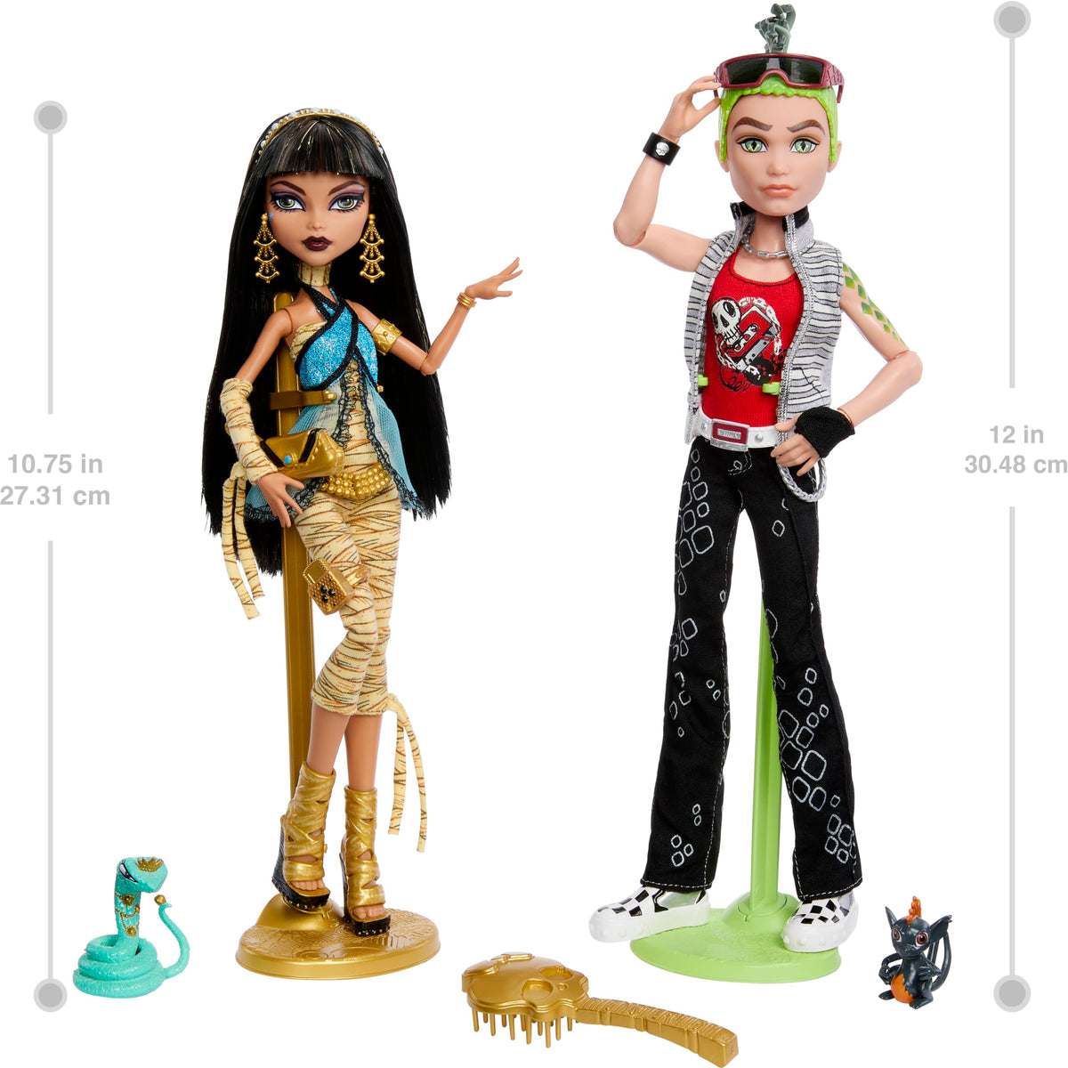 Dolls 2-Pack with Doll Stands, Diaries & Pets V5887
