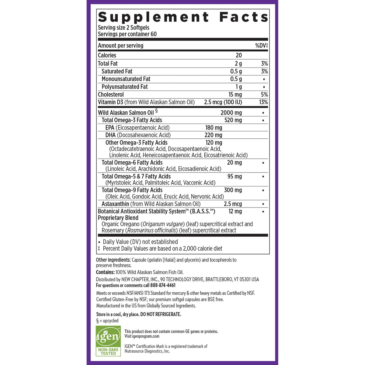 Wild Alaskan Salmon Oil 120 Softgels K177050