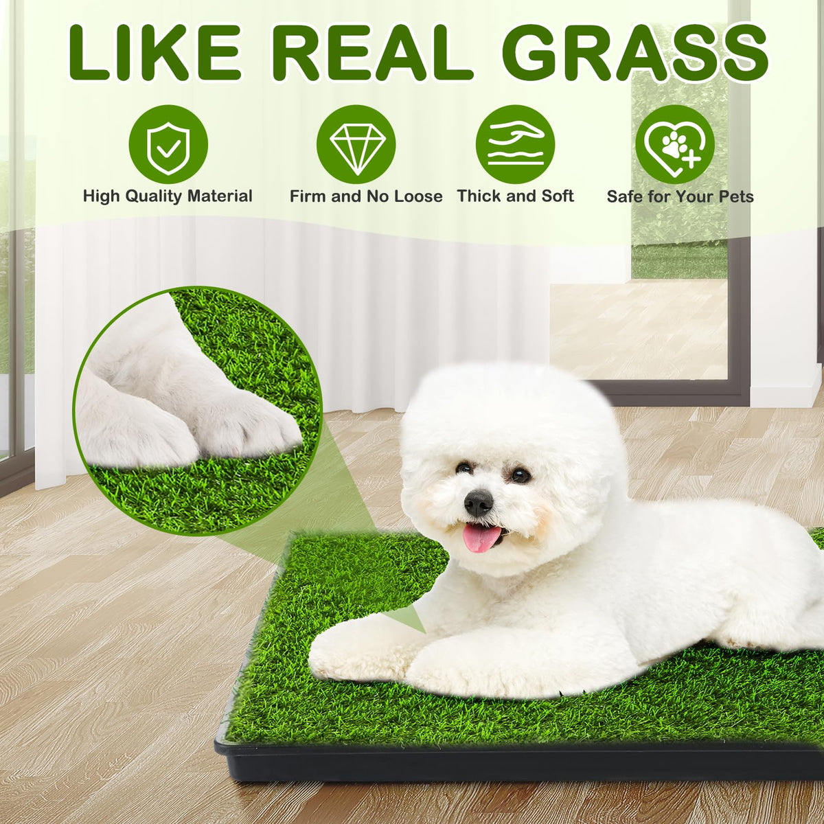 23''X17'' Artificial Turf Dog Grass Pad with Tray Z741846