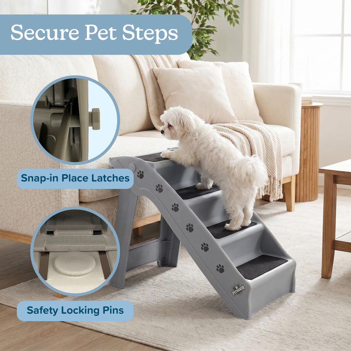 Lightweight Durable Plastic Dog Stairs C591872