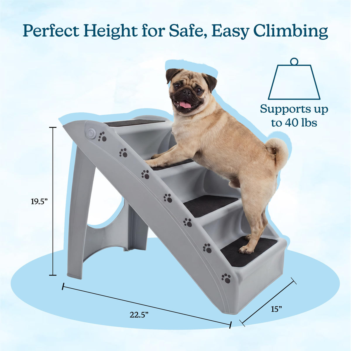 Lightweight Durable Plastic Dog Stairs C591872