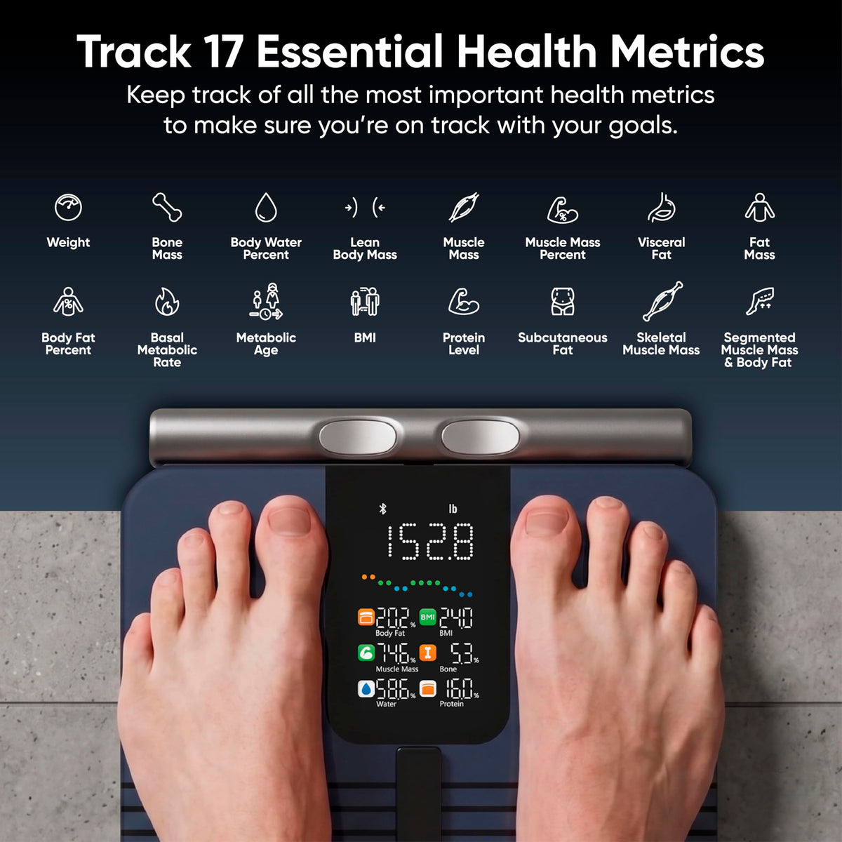 Bluetooth Smart Body Scale 400 lbs Black C735