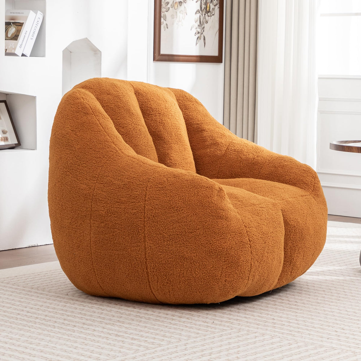 Yellow Tufted Memory Foam Bean Bag Chair U597
