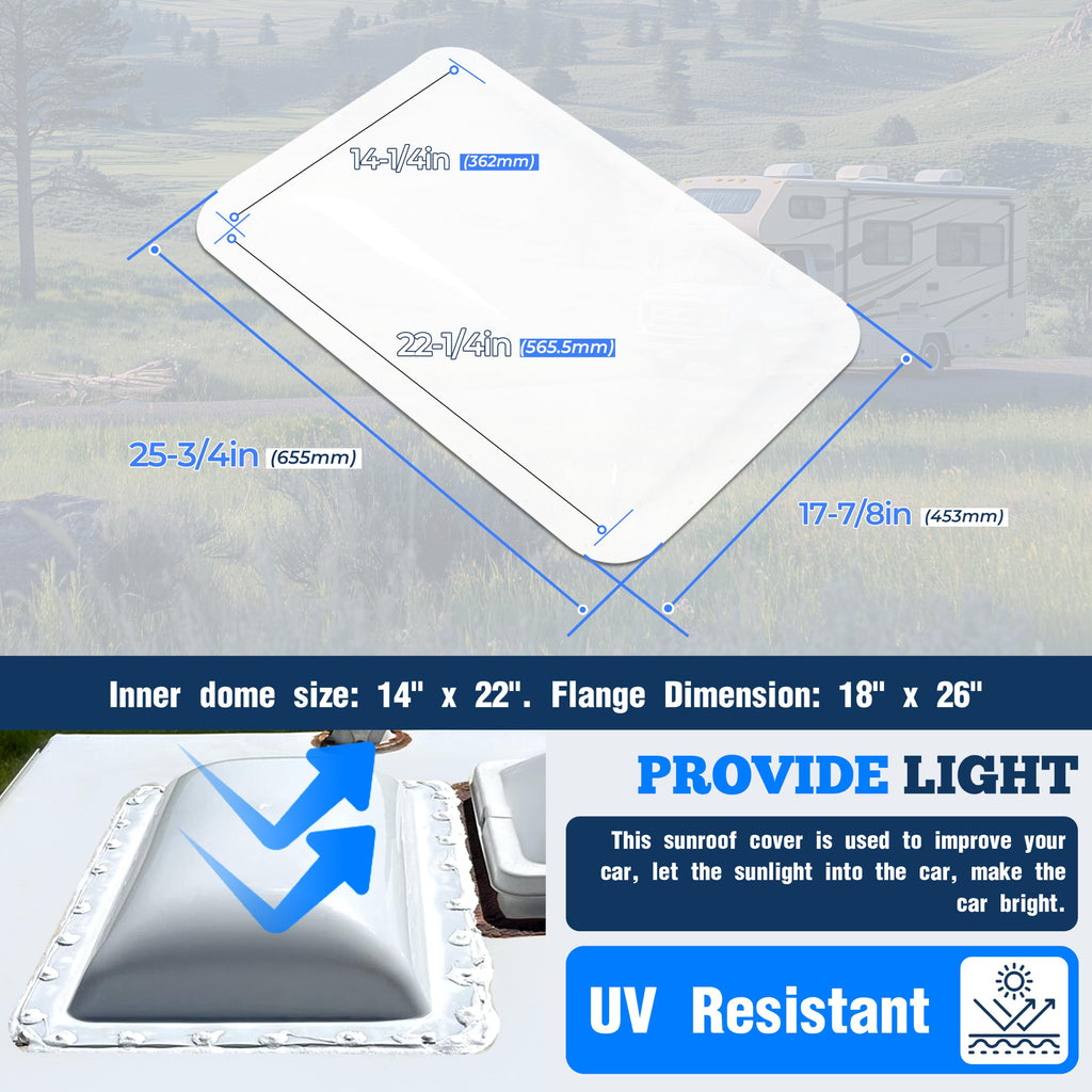17-7/8" x 25-3/4" RV Skylight Replacement Cover J3860