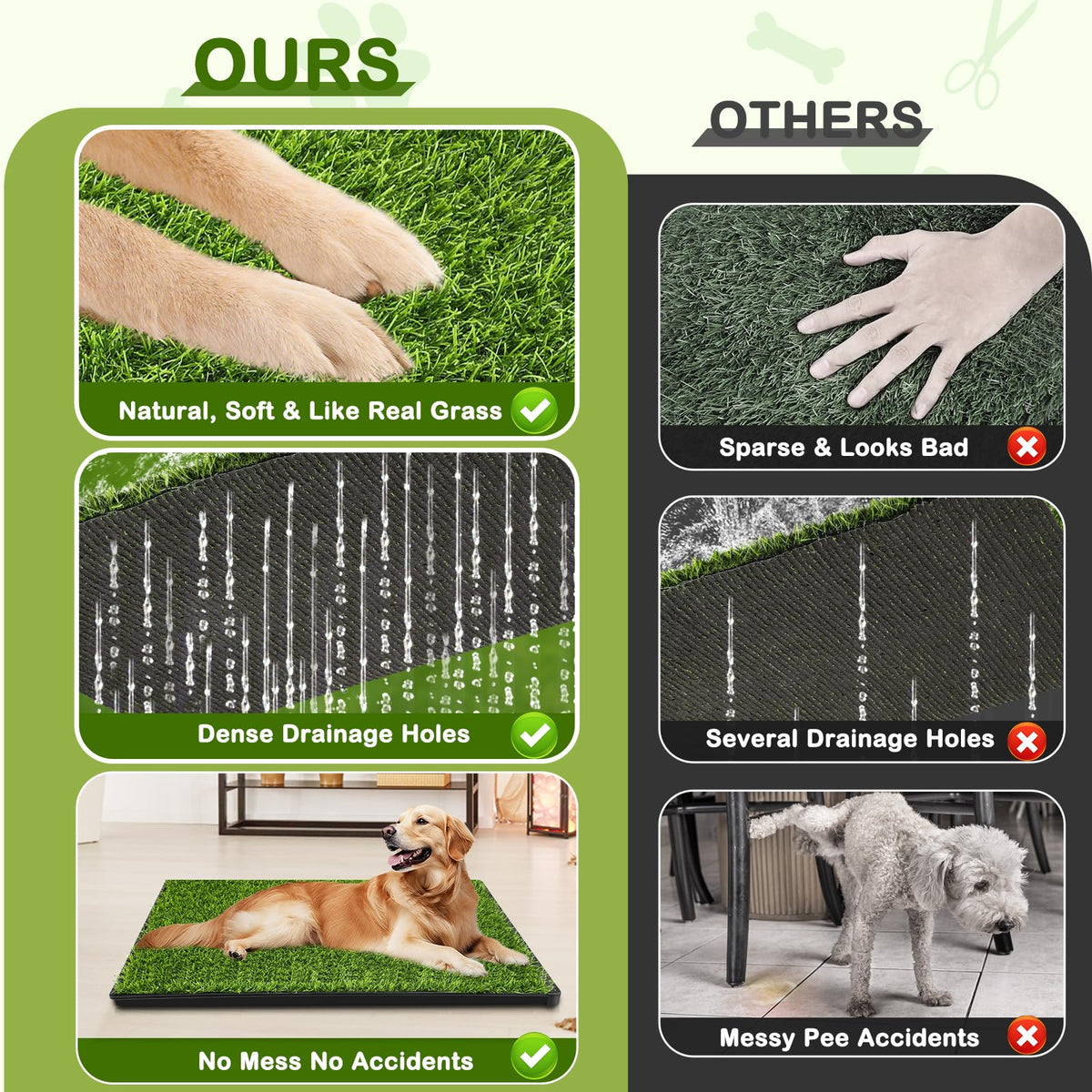 23''X17'' Artificial Turf Dog Grass Pad with Tray Z741846