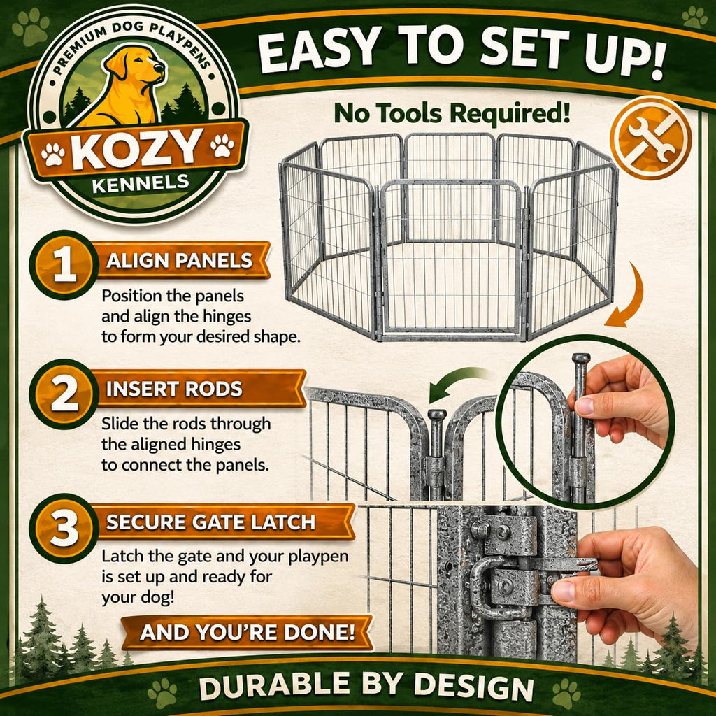 24 inch 16 Panels Heavy Duty Metal Portable Pet Playpen with Gate M792