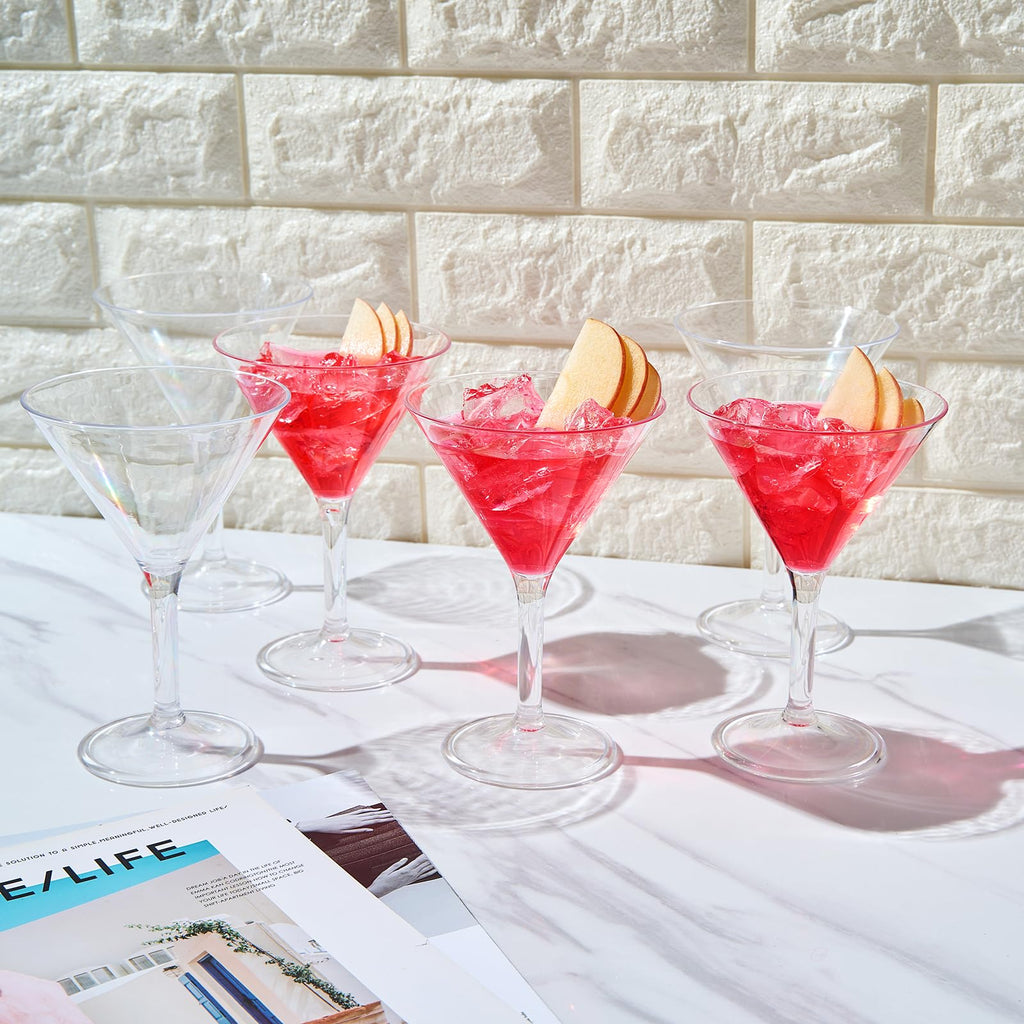 Clear Shatterproof 10oz Martini Glasses Set of 6 C41243