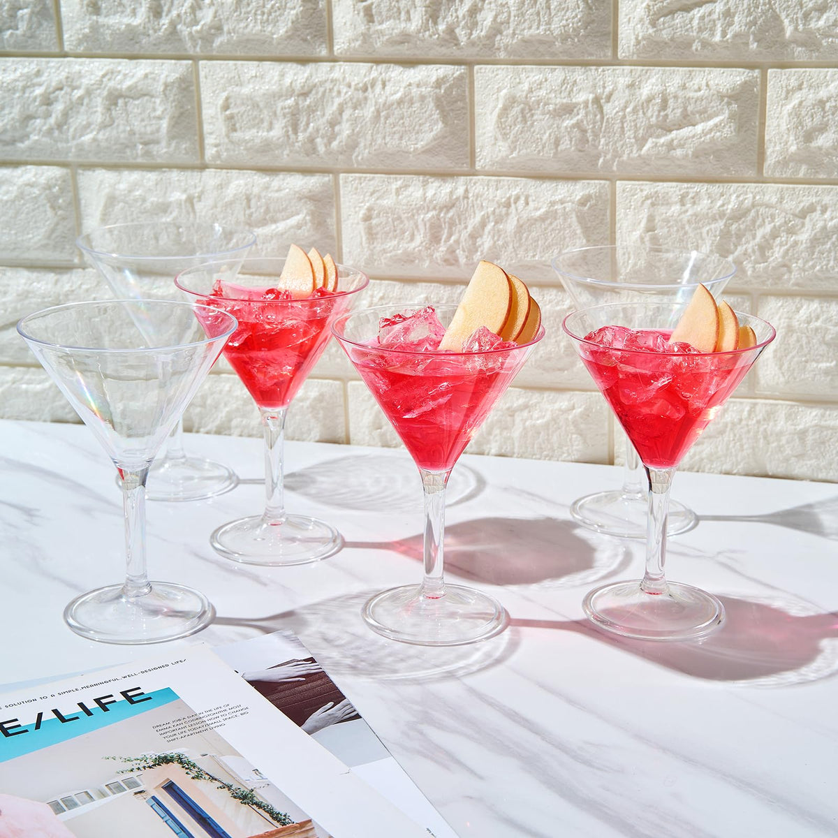 Clear Shatterproof 10oz Martini Glasses Set of 6 C41243