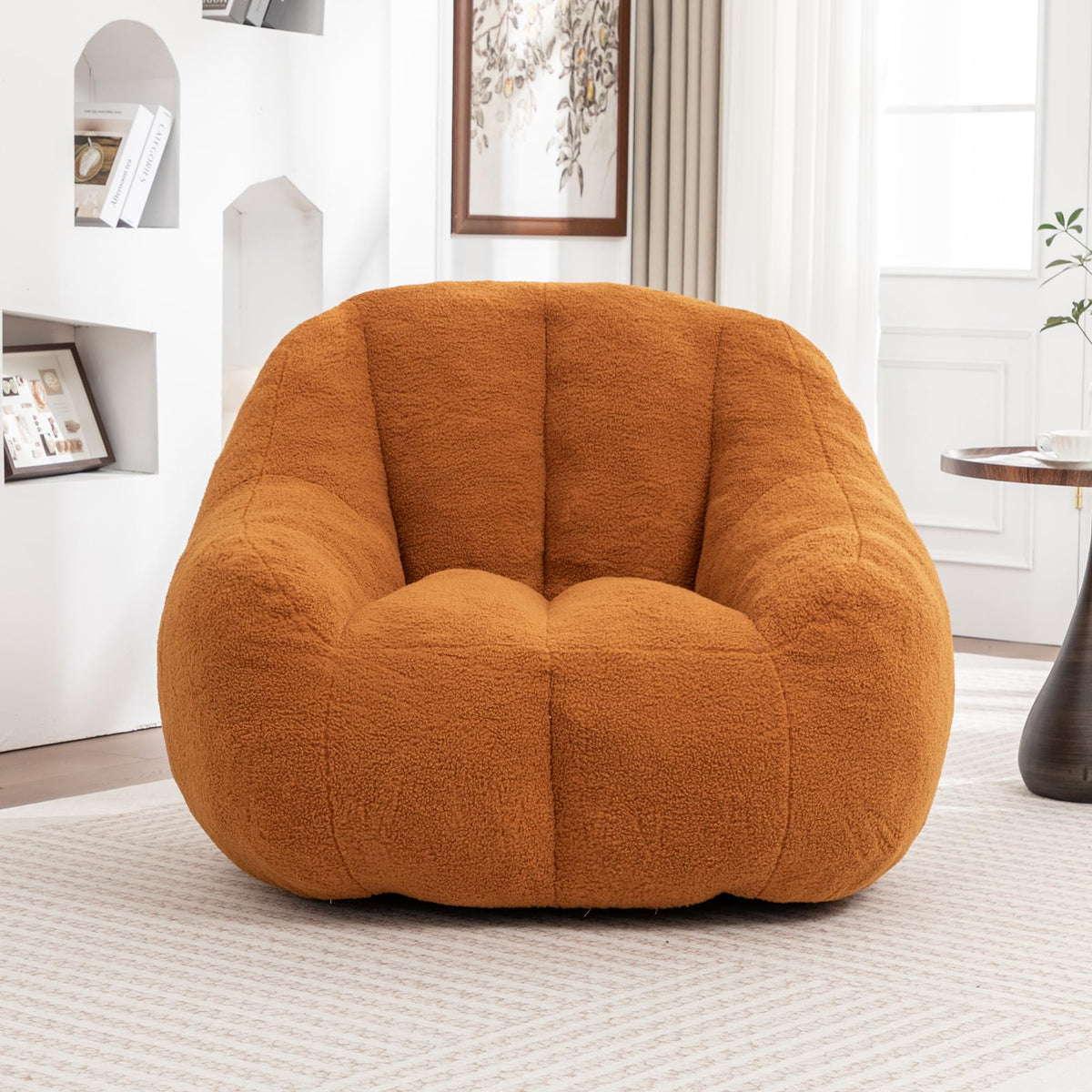 Yellow Tufted Memory Foam Bean Bag Chair U597