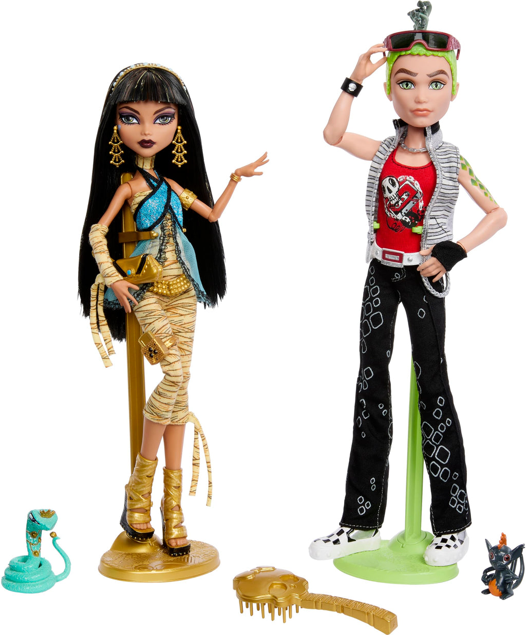 Dolls 2-Pack with Doll Stands, Diaries & Pets V5887